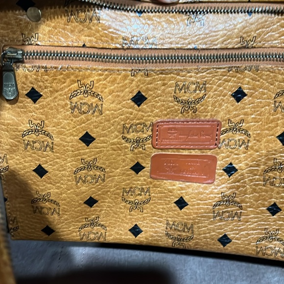 MCM Munchen MADE IN GERMANY  cognac tan signature canvas and leather tote bag - Picture 10 of 13